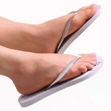 Comfortable Soft Women's Flip Flops - D2.15-blueFlower-blackCat - View 5