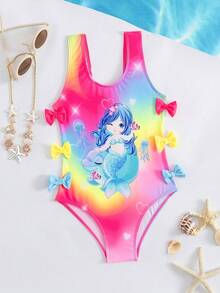 2025 New Children's Girls' Country Summer Cute Leisure Swimsuit Set - Multicolor - View 1