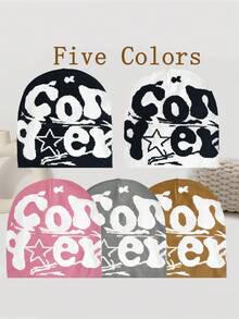 1 件时尚提花针织帽，街头风格无檐便帽，嘻哈无檐便帽，男女通用，提升造型品味，理想的礼物选择，学校 - A - 查看 14