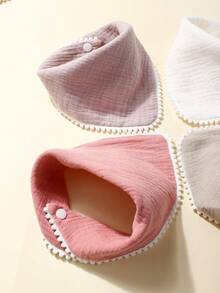 4pcs/Set Candy Color Cute & Soft Baby Bibs, Suitable For Boys And Girls Daily Use - Multicolor - View 6