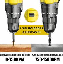 Drill Driver 45N.M 3/8" 21V 2 Batteries With GEELE Accessories - Màu vàng - Xem 8