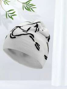 1顶鸟类图案提花针织帽，时尚男女通用休闲骑行帽，腈纶休闲帽，四季皆宜，万圣节和圣诞节新款设计 - 彩色 - 查看 11