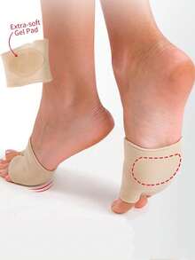 2pcs Skin-Colored Invisible Pain Relief Ball Of Foot Cushions For Women's High Heels With Soft Silicone Gel For Women Men Sneakers Shoes, Casual Shoes - 黑色 - 查看 7