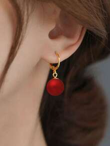 1 pereche cercei rotunzi eleganți minimalisti cu perle artificiale pentru femei, design ușor de lux, cercei versatili, potriviți pentru purtare zilnică și festivaluri