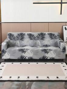 1 husă de canapea cu model de frunze, elastică all inclusive, husă de protecție pentru canapea în sufragerie, husă de canapea din mătase tricotată, potrivită pentru toate anotimpurile, decorațiune pentru casă