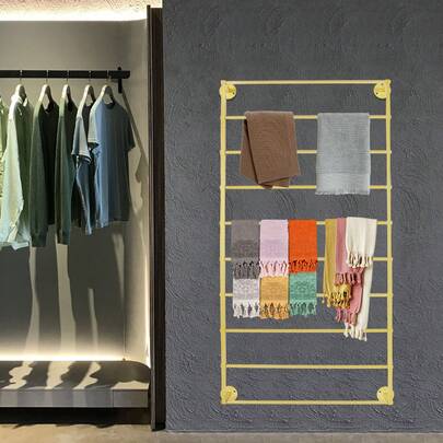 Wall Mounted Scarf Rack, Wall Display Rack, Towels Storage Rack,10 Tiers Iron Wall Mounted Scarf Rack Tie Display Rack Towels Storage Rack Shelf,Wall Mounted Scarf Rack,For Flower Shop Retail Store