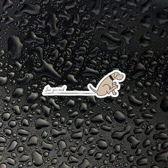 Pegatina reutilizable de vinilo con perro haciendo skateboarding, deja tu marca - Adhesivo brillante apto para portátil, botella de agua, parachoques de coche, divertida mascota, arte divertido de mascotas, adhesivo de alta calidad, para dueños de mascotas