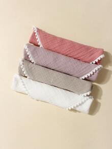 4pcs/Set Candy Color Cute & Soft Baby Bibs, Suitable For Boys And Girls Daily Use - Multicolor - View 4