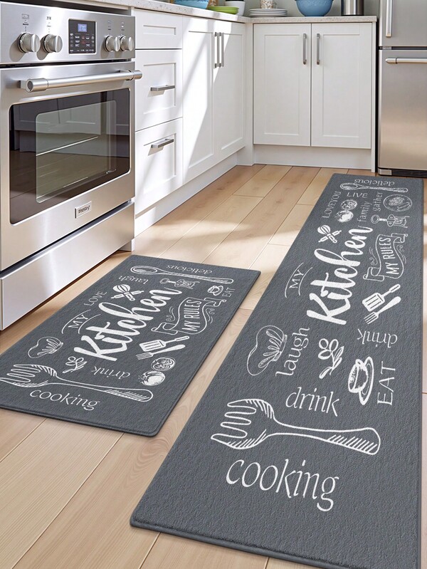 1 قطعة من حصيرة مقاومة للإرهاق مصنوعة من خليط الصوف بتصميم بسيط، سجادة مطبخ قابلة للغسيل، قابلة للطي، ناعمة ومريحة، مانعة للانزلاق في الأسفل، مناسبة للمطبخ والحمام وغرفة المعيشة والنوم وغرفة الغسيل والمكتب وديكور المنزل، مناسبة لأعياد الميلاد والخريف/الشتاء وعيد الشكر