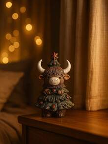 1/3 pezzi Decorazione da tavolo natalizia in resina a forma di mucca delle Highlands, decorazioni per tavolo/festa