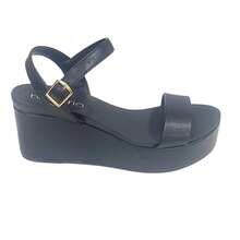 Sandália Anabela Plataforma Feminino -  Beira Rio  Simples    elegante    Fivela    sandalia  Escritório    Primavera Verão - Preto - Visão 1