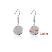 20入組/套極簡不銹鋼圓形DIY耳環底座適合女士DIY首飾製作 - 銀色 - 查看 11