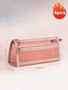 1个透明大容量学生文具笔袋，时尚简约设计，考试笔袋，透明网眼笔袋，简约学生文具包，适用于大学入学考试、学习办公用品、学校用品、返校季 - 彩色 - 查看 24