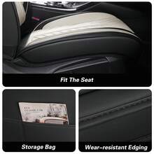 Nappa Leather 5 Seat Luxury Car Seat Covers Full Set Cushion Protector Fit Single Front Seats And Solid Bench 40/60 50/50 60/40 Split Bench Back Universal Fit For Most Cars 4 Season Use - 白色 - 查看 8