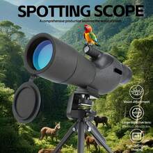 Teleskop wysokiej rozdzielczości 25-75X60 ze statywem i uchwytem na telefon – manualne ustawianie ostrości, obiektyw 60 mm, wytrzymały ABS, odpowiedni do obserwacji ptaków, obserwacji dzikich zwierząt, wędrówek pieszych, biwakowania – w zestawie torba transportowa, do obserwacji na świeżym powietrzu, kompaktowy teleskop, trwała konstrukcja, lornetka myśliwska, profesjonalny teleskop o wysokiej wydajności, profesjonalny teleskop jednolufowy do dalekich obserwacji