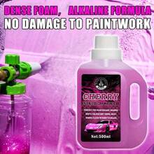 500 ml skoncentrowanego pieniącego się detergentu do mycia samochodów, płyn do mycia samochodów o różowym kolorze, formuła o wysokiej zawartości piany, chroni lakier samochodowy, tworzy lustrzane wykończenie, nadaje się do pistoletu do piany, mycia wiadrem, wielofunkcyjny środek do pielęgnacji samochodu - one-size - Zobacz 4