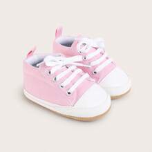 Tênis esportivos infantis com solado macio, antiderrapantes e respiráveis para crianças de 0 a 1 ano, primavera/outono, tênis casuais de lona para bebês de 0 a 6 a 12 meses, para meninos e meninas - Rosa - Ver 9