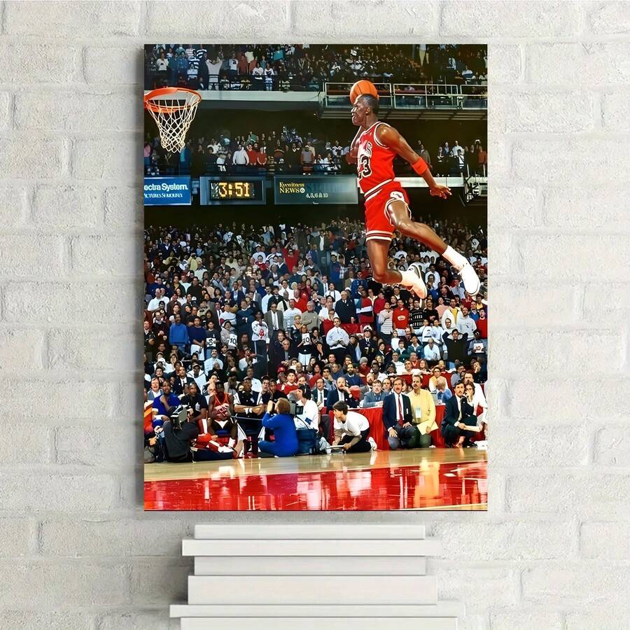 Tranh treo tường Dunk Moment - Poster ngôi sao bóng rổ không khung, hoàn hảo cho phòng ngủ, văn phòng, phòng khách hoặc trang trí quán cà phê, hoàn hảo cho trang trí phòng - A - Xem 1