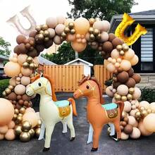 2/1 件西部主题马气球装饰 - 148 厘米铝箔，自封，无需电源，非常适合生日和牛仔派对、派对气球、西部主题装饰 | 自封气球、圣诞装饰