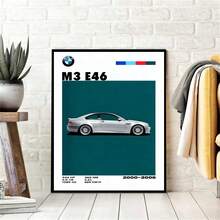 1 Stück rahmenloses BMW Auto Pop Retro Deutscher Autos Poster Ästhetik Set Luxus Supersportwagen M8 M4 R8 RS6 Leinwandmalerei für Wandkunst Zuhause Garage Raumdekoration Geschenk