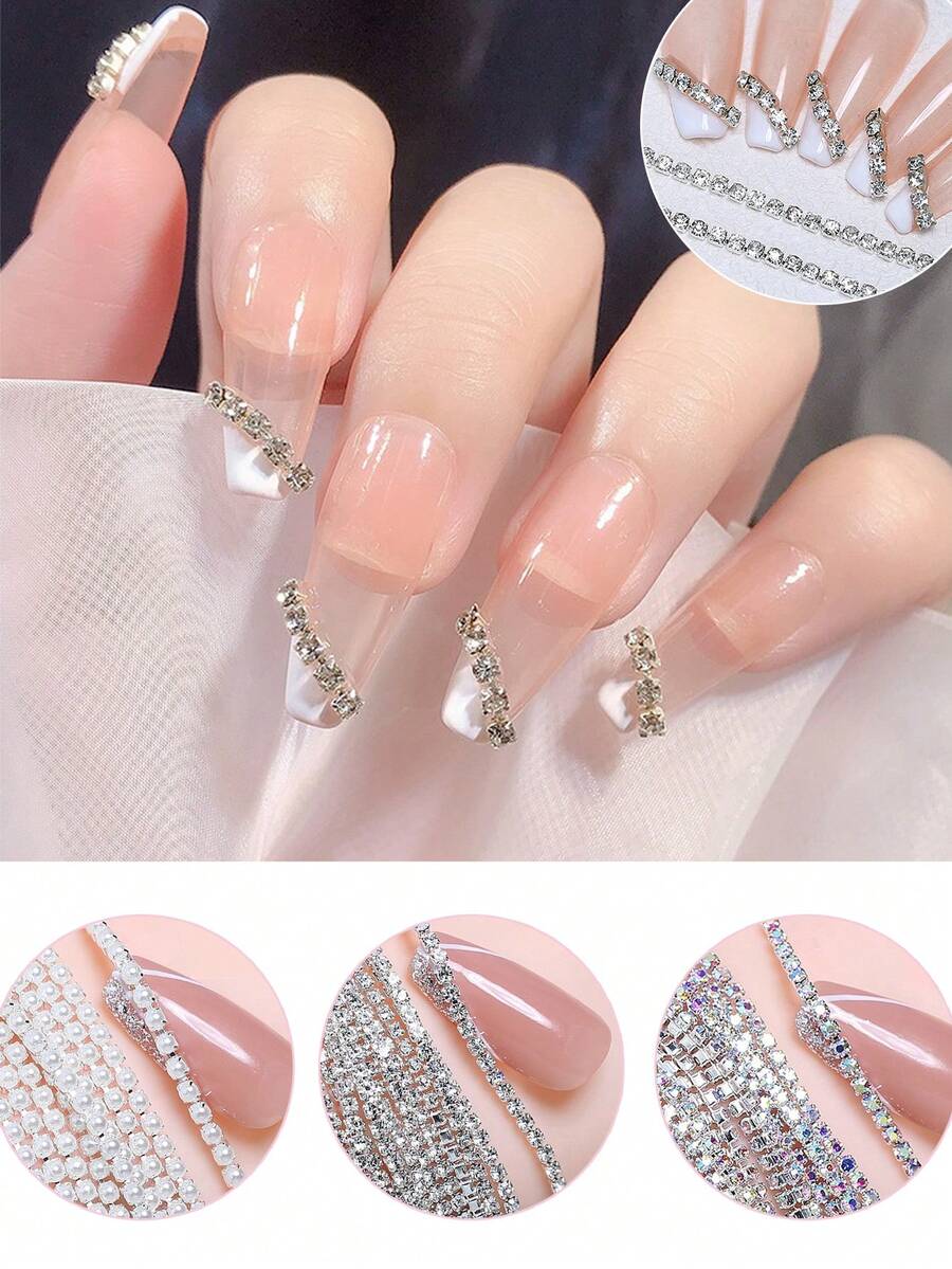 50 cm/1 szt. DIY, ultracienki łańcuszek z koralików ze srebra i miedzi o średnicy 1,5 mm, prezent świąteczny, ozdoby do paznokci, ozdoby do paznokci, klejnoty do paznokci