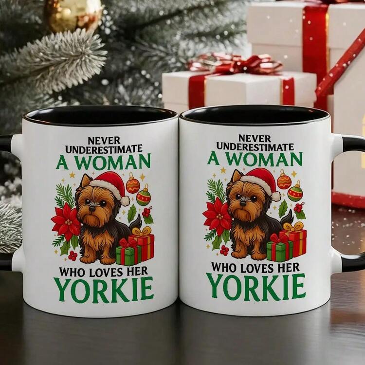 1pc Yorkie Lovers Coffee Mug - Cute Yorkie Dog Design With Yorkshire Terrier Puppy, Dishwasher  Cup, Women, Yorkie Owners - Coffee, Tea, Hot Chocolate - Yorkie Birthday Or Housewarming Present, Tea Drinker - Black - View 6