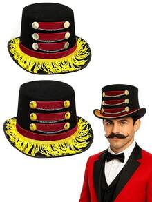 Adult Ringmaster Hat, Circus Costume Accessories, Perfect Gift For Female Tamer Costume, Lion Tamer Hat, Suitable For Masquerade Ball, Role Play, Theater Performance, Fashion Show Or Bold Personal Items As Theme Events, Great For Halloween