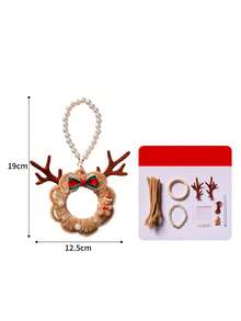 1 Set Christmas Hanging Ornament Craft Kit With Twist Ties & Beaded Chains, Felt Ornament Decorations Of Santa Claus, Christmas Tree, Reindeer, Snowman, Creative DIY Craft For Kids, Children's Gift, Handmade DIY Material Pack, Christmas Decoration Keychain Craft For Kindergarten