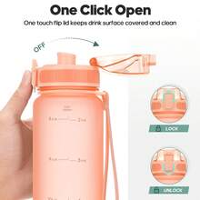 Unistar Water Bottle With Time Marker -Large 34 Oz Tritan Bottle & No Sweat Sleeve -Leak Proof Gym Sports Bottle With Fruit Infuser Strainer & Carrying Strap - Gift Package For Christmas - 淡粉 - 查看 5