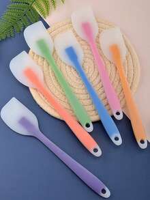 3pcs/2pcs/1pc Silicone Spatula, One-Piece, Transparent, For Scraping Butter, Cream, Cake Baking, Jam Spreader, Heat-Resistant Cream Scraper, Mixing And Baking Tool, Kitchen Utensil, Apartment Essential - Multicolor - View 2