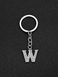 1 szt. Modny, europejski i amerykański, unisexowy, minimalistyczny, uroczy brelok do kluczy w kształcie 26 angielskich liter, wysadzany kryształkami, odpowiedni dla mężczyzn i kobiet, jako kluczyk samochodowy, dekoracja pudełka i prezent świąteczny - Srebro 2028 - Zobacz 33