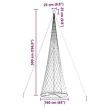 LED Christmas Tree Multicolour 160 X 160 X 500 Cm Metal - Multicolor - View 10