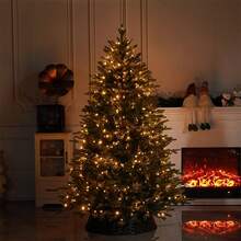 أضواء سلك النحاس LED، أضواء زينة شجرة عيد الميلاد بالتحكم عن بعد، أضواء فيري عيد الميلاد، إكليل نباتي أخضر مزين بأضواء نجمية، ديكورات عيد الميلاد، زينة هدايا شجرة عيد الميلاد، ديكور منزلي لعيد الشكر والزفاف والخريف والأعياد الميلاد والحفلات، ديكورات داخلية وخارجية للحديقة والعطلات والهالوين، ديكورات الحائط، إكسسوارات الهالوين - أبيض دافئ - مشاهدة 10