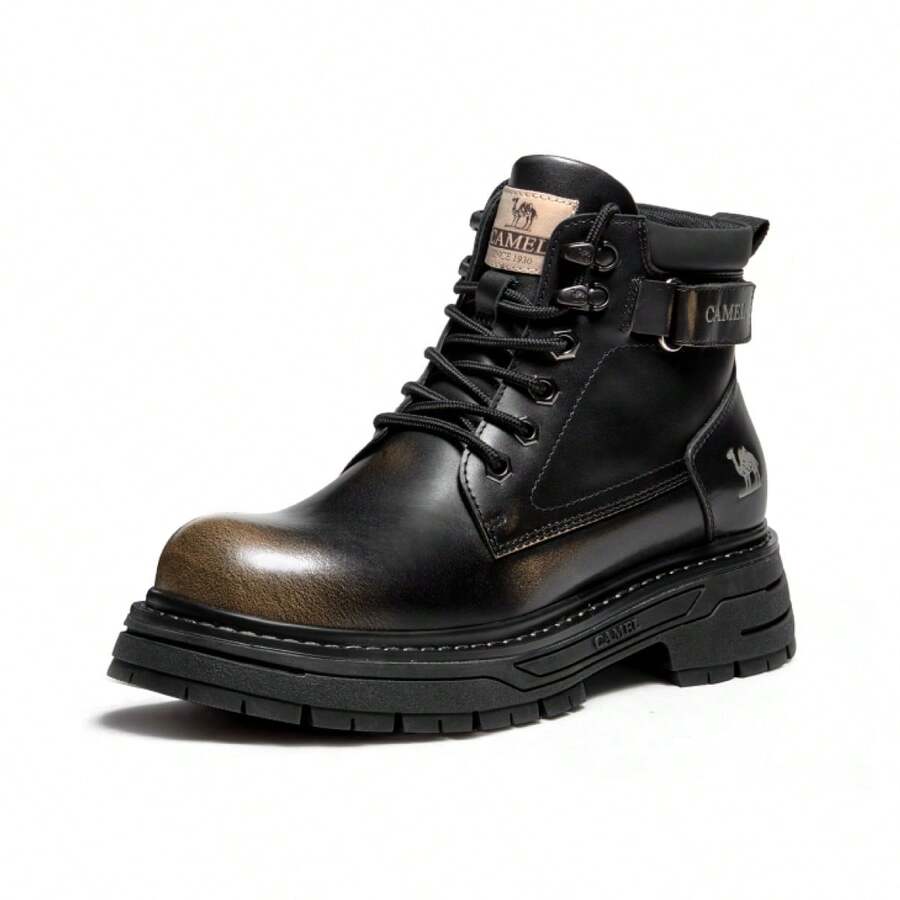 CAMEL CROWN Women's Hiking Boots, Outdoor Anti-Slip Durable Retro Leather Platform Boots For Autumn - Night Black - View 1