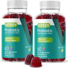 Viteey Probiotic Gummies With Prebiotics – Gut Health Supplements For Digestive Health – 2 Billion CFUs – Vegan, Gluten-Free – 60 Count - Flavor NameB - 查看 1