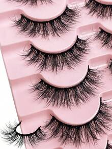 Hinarin 7 Pairs Luxury Fluffy Natural Criss-Cross False Eyelashes, Thick & Long, 3D Dimensional, Soft & Lightweight, Reusable, For Charming Eye Makeup - Natural Lashes - View 2