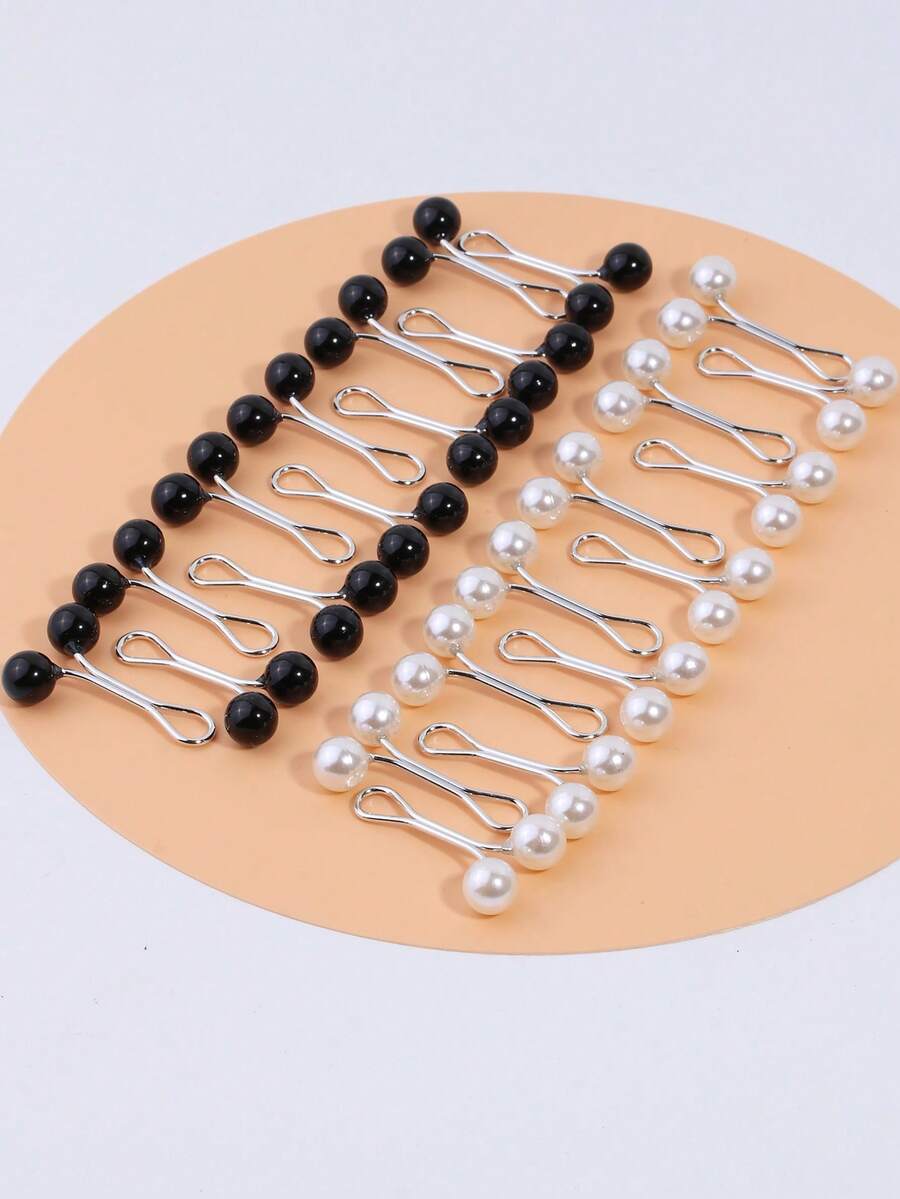 24个时尚珍珠发夹，女士围巾/披肩夹，围巾固定器，服装配饰 - 彩色 - 查看 1