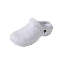 Zuecos Sanitarios para Mujer,Adulto,Hecho con EVA,Antideslizante y Ligero,Genial para Trabajo Hospital y Clinicas. - Blanco - Ver 1
