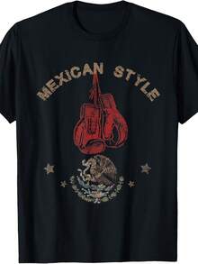 Mexican Vintage Style Boxing Great Boxer T-Shirt - Style 14 - View 1