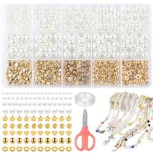 890pcs Bracelet Beads Making Kit, DIY Pearl Elegant Fashion Crystal Decorations, Suitable For Holiday, Party, Gift