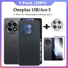 (3-In-1) NEW For Oneplus 13R/Oneplus Ace5 Case TPU Soft Case Mobile Phone Case +Kunlun Glass Tempered Glass +Lens Film
