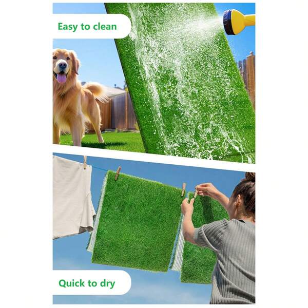 Dog Grass Pad With Tray, Artificial Turf For Potty Training, Indoor Outdoor Pet Toilet