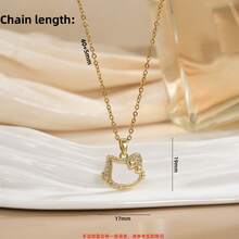 Light Luxury Diamond-Studded Titanium Steel Necklace For Women, Elegant And Cute, Fashionable For Students, Niche Design Collarbone Chain - XL01619G - 查看 5