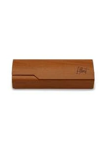 Wood Grain Flip-Top Eyeglass Case, Minimalist Shockproof Eyewear Storage Box, Stylish Wooden Fashion Glasses Case, Portable Eyeglasses Bag, Ideal Gift For Glasses Wearers, Suitable For Travel, Vacation, And Daily Use - Multicolor - View 5