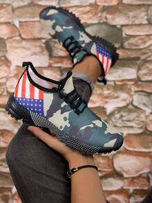 Men's Breathable Knit Casual Sports Running Shoes, Suitable For All Seasons