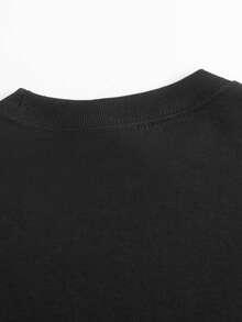 67, A Catchy 67 Meme, This Black Crew Neck Short-Sleeved Children's T-Shirt Features A Casual Style With A Print Of Melting Ice Cream, A Textbook, An Apple, A Triangle Ruler, And A Pencil, Along With Popular Letter Patterns. The Fabric Is Soft And Stretchy, The Design Is Lively And Cute, And It's Comfortable To Wear. Made Of 100% Pure Cotton, The T-Shirt Is Soft, Comfortable, Versatile, And Practical, Suitable For Various Occasions Such As School, Sports, And Christmas. This Printed T-Shirt Is Very Popular With Girls And Is Ideal For Everyday Wear, Casual Activities, And Outdoor Adventures. A Great Back-To-School Gift. - Black - View 6