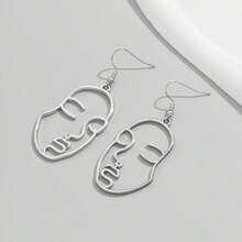 1 par de pendientes asimétricos con forma de retrato para mujer, elegantes para reuniones, fiestas, bodas, vacaciones, Año Nuevo, regalo para amigos/familia