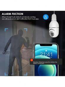 200万像素无线灯泡式安防摄像头，支持2GHz和4GHz WiFi，具备移动侦测、双向语音、聚光夜视功能，E27螺口灯座 - 彩色 - 查看 8