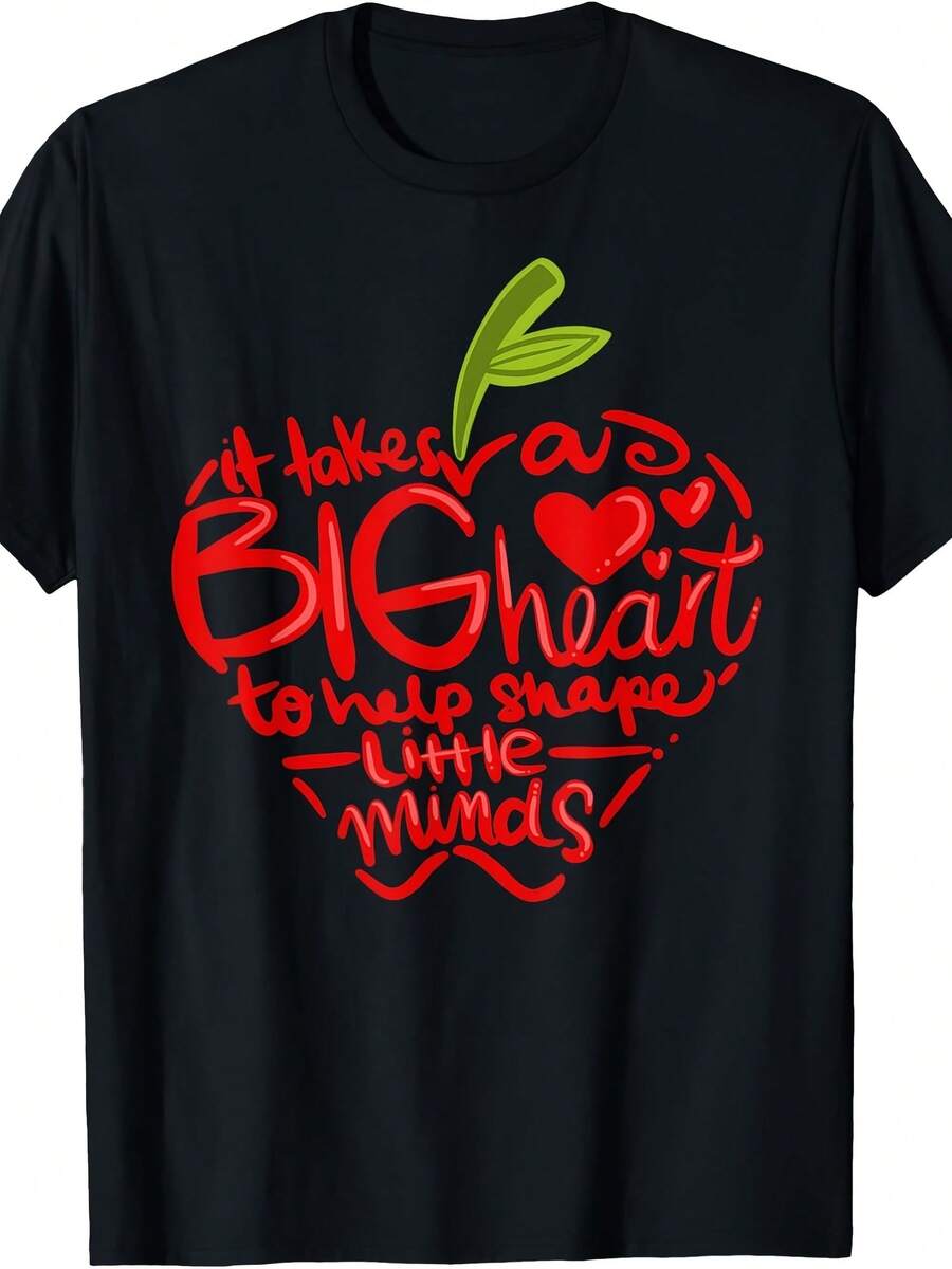 Teacher Day T Shirt Appreciation Day Gift Apple Teach Learn T-Shirt - 款式16 - 查看 1