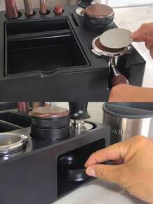1pc Espresso Tamping Station Knock Box,Tamperstation,Espresso Station Fit For Storage 51-58mmtamper,Distributor,Portafilter,Puck Screenaccessories,9 In 1 Espresso Knock Box And Tamperstation